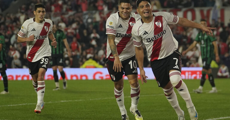 Maxi Salas, puro corazón: marcó un  golazo, otra vez fue figura en el triunfo de River y se vuelve clave para Gallardo
