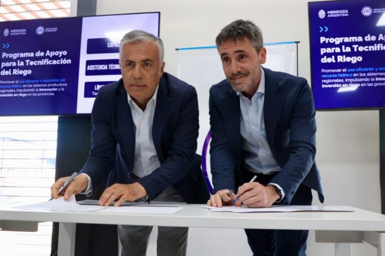 Mendoza y el CFI presentaron el programa de Apoyo para la Tecnificación del Riego