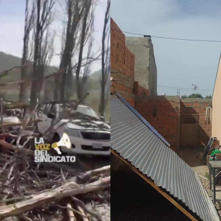 Las impactantes imágenes del fuerte temporal de viento en Comodoro: un domo terminó volando